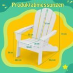 Vaikiškas "Adirondack" stalas iš HDPE su ergonomišku atlošu (Balta)