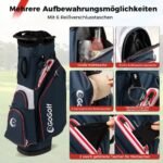 Lengvas golfo krepšys su 14 skyrelių (Tamsiai mėlyna)