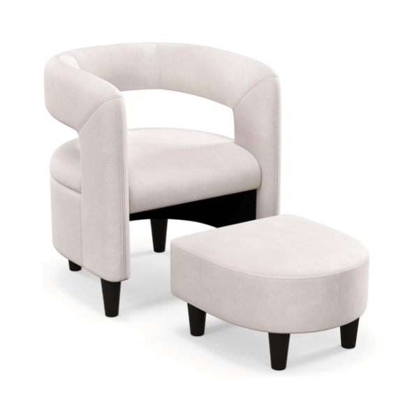 Aksentinis fotelis su pakoja smaragdo spalvos audiniu apmuštas (Smėlio)