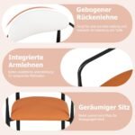 Valgomojo kėdžių komplektas (2 vnt.) su minkšta sėdyne ir atlošu (Oranžinė)