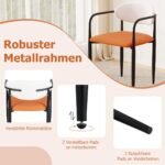 Valgomojo kėdžių komplektas (2 vnt.) su minkšta sėdyne ir atlošu (Oranžinė)