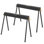 Stiprūs sulankstomi darbo stovai iki 500 kg apkrovos (2 vnt) (Juoda)