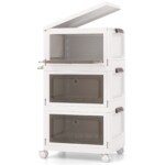 Sulankstomos laikymo dėžės su dangčiu 3 vnt. (Kremas)