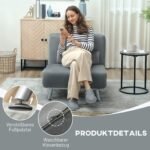 Sulankstomas krėslas-lova su reguliuojama atrama nugarai