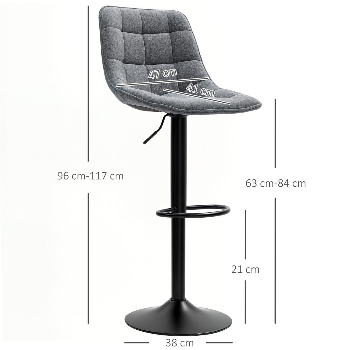 Reguliuojamo aukščio ir pasukamos baro kėdės su atlošais 2 vnt. rinkinys