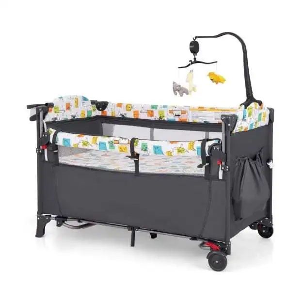 baby_bassinet_bedside_sleeper_grey-3.jpg_big1016 Daugiafunkcė 5-in-1 kūdikio lovytė su vystymo stalu (Pilka)