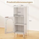 Vonios spintelė su stiklinėmis durelėmis ir atviru skyriumi 35 x 30 x 90 cm (Balta)