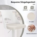 Baro kėdžių komplektas (2 vnt.) su reguliuojamu aukščiu ir pasukimu (Balta)