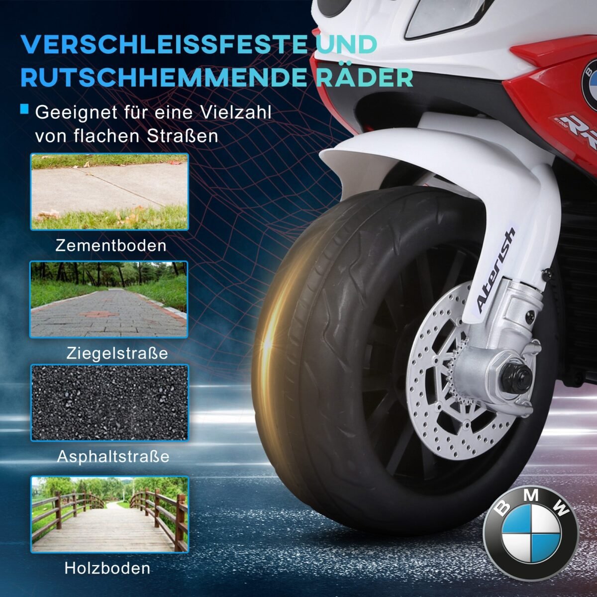 BMW S1000RR vaikiškas elektrinis triratis motociklas 18–36 mėn. vaikams