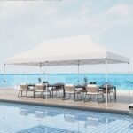 Didelė sulankstoma pavėsinė-palapinė 600 x 300 cm (Balta)