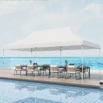 Didelė sulankstoma pavėsinė-palapinė 600 x 300 cm (Balta)