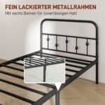 Metalinis viengulis lovos rėmas, lengvai surenkamas, su guminėmis detalėmis tyliam miegui