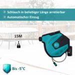 Sieninė sodo žarnos ritė 15 m, 180° pasukama, atspari šalčiui