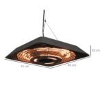 Lauko šildytuvas su nuotolinio valdymo pultu ir LED apšvietimu