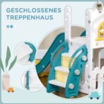 Vaikų čiuožykla 4 viename su krepšinio lanku