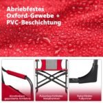 Sulankstoma kempingo kėdė su šoniniu staliuku ir aušinančiu maišeliu (Raudona)