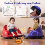 Elektrinis paspirtukas vaikams su LED apšvietimu ir 360° sukimusi (Violetinė)