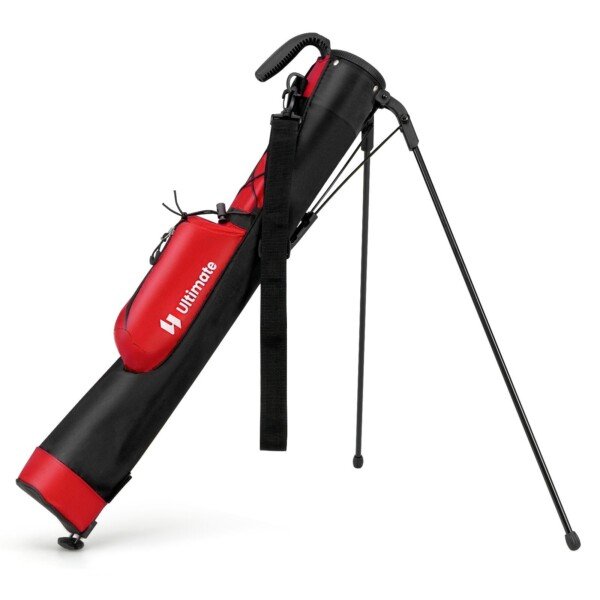 Lengvas golfo stovo krepšys su 2 skyrių viršumi (Raudona)