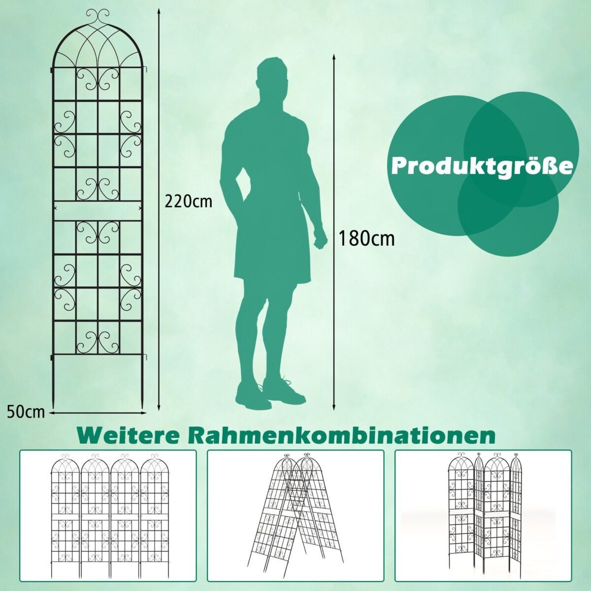 Dekoratyvinis metalinis sodo tinklas (2 vienetai) (Juoda)