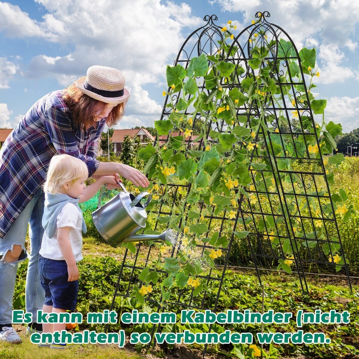 Dekoratyvinis metalinis sodo tinklas (2 vienetai) (Juoda)