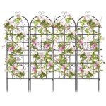 Dekoratyvinis metalinis augalų atramų rinkinys (4 vnt) (Juoda)