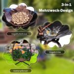 Dekoratyvinė lauko paukščių lesyklėlė su saulės energija (Bronza)