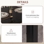 Erdvę taupantis valgomojo komplektas 2 asmenims su grūdinto stiklo stalu