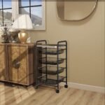 Universalus vežimėlis su 4 krepšeliais ir fiksuojamaisiais ratukais