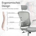 Ergonominė biuro kėdė su supimo funkcija ir atlenkiamais porankiais