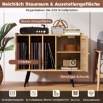 Stovas vinilinio grotuvo laikikliui su įkrovimo stotele (Natūrali)