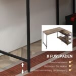 L formos kampinis rašomasis stalas su šonine lentyna