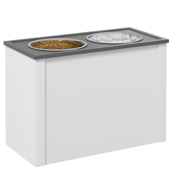 Pakelta šėrimo stotelė dideliems šunims su daiktadėže