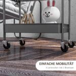 Daugiafunkcis vežimėlis su trimis lentynomis ir ratukais