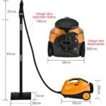 Galingas 2000W garų siurblys su 18 priedų (Oranžinė)
