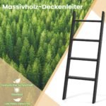 4 pakopų rankšluosčių kabykla su sienelės atrama (Juoda)