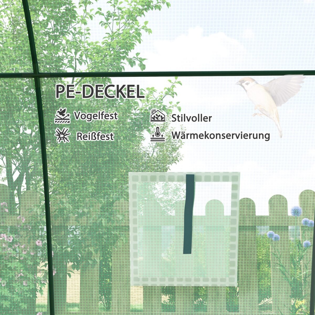 Nešiojamas arkinis šiltnamis su smėlio maišais