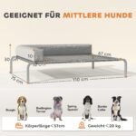 Pakelta lauko šuns lova su L formos pagalve