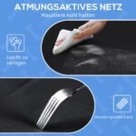 Pakeltas šuns guolis su tinkliniu užvalkalu ir reguliuojamu atlošu