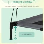 Paaukštintas lauko šuns guolis su stogeliu