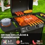 Mobilioji dujinė kepsninė su 3 degikliais ir šonine virykle