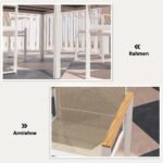 Lauko valgomojo komplektas, 5 dalių, su grūdinto stiklo stalviršiu