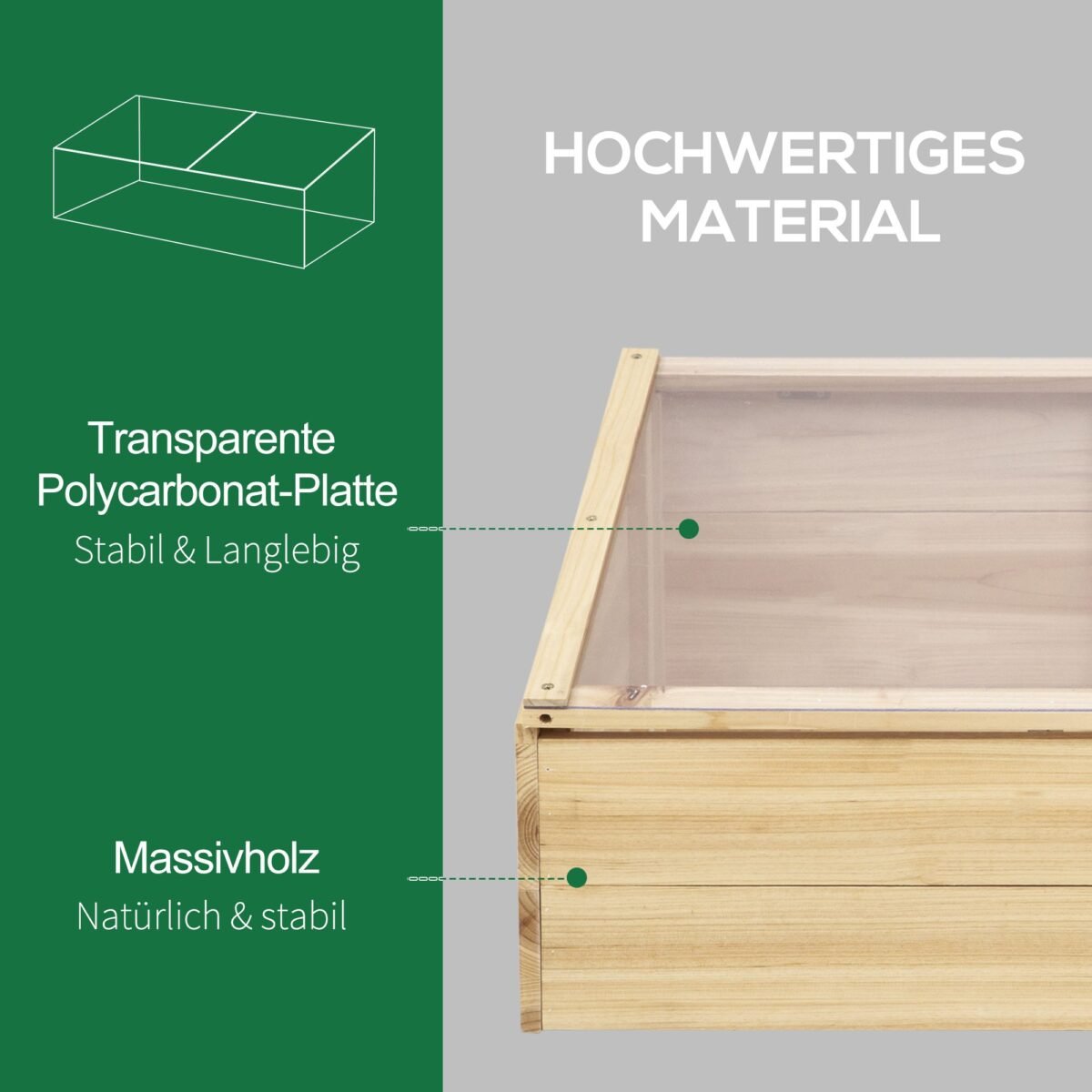 Medinė augalų daigyklė su atidaromu dangčiu