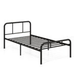 Metalinė lova su galvūgaliu ir kojūgaliu 90x200 cm (Juoda)