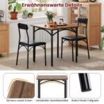 Valgomojo komplektas su dviem kėdėmis (Juoda)