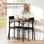 Valgomojo komplektas su dviem kėdėmis (Juoda)