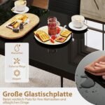 Stilingas virtuvės stalas keturiems 120x70 cm (Juoda)