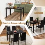 Stilingas virtuvės stalas keturiems 120x70 cm (Juoda)