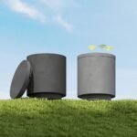 Daugiafunkcis lauko šoninis staliukas su integruotu ledo kibiru