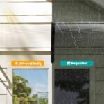 Dvigubas išlenktas durų stogelis su 5 mm polikarbonato plokšte ir aliuminio rėmu 75x195x23 cm