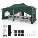 Profesionalus palapinės paviljonas 3x6 m su nuimamomis sienelėmis (Žalia)